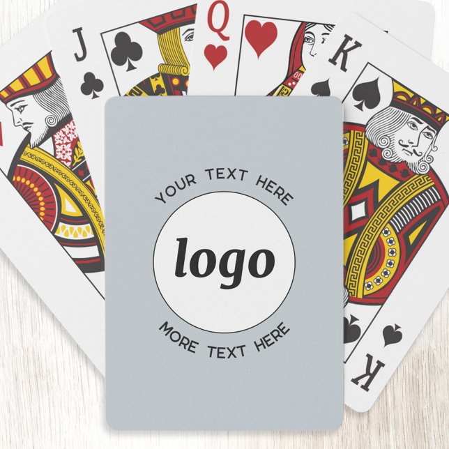 Baralho Logotipo simples com texto Promocional para empres (Logo and custom text professional business promotional playing cards)