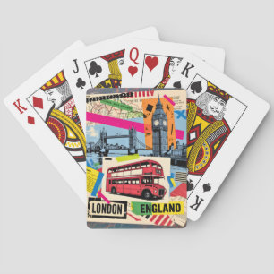 Baralho Londres Inglaterra Arte Pop Retrô Ônibus Viagens A