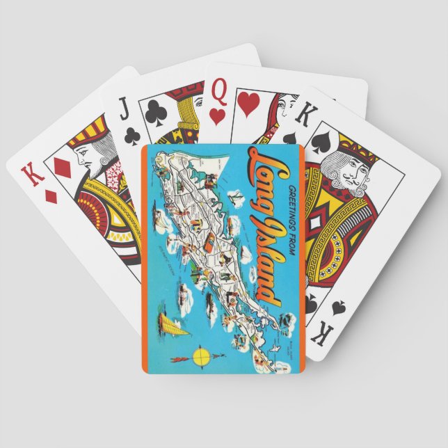 Baralho  Long Island, NY Greeting Playing Cards (Verso)