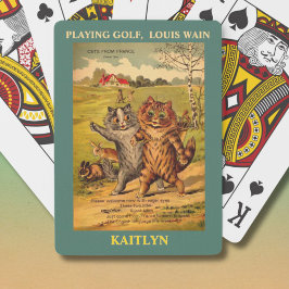 Baralho Louis Wain Cats Jogando Golfe Personalizado
