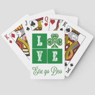 Baralho Love Celtic Shamrock Hearts Ireland Motto