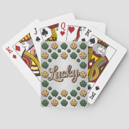 Baralho Lucky Green Gold Shamrocks Silver Carta Deck