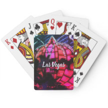 Luzes noturnas de Vegas Jogando Cartões