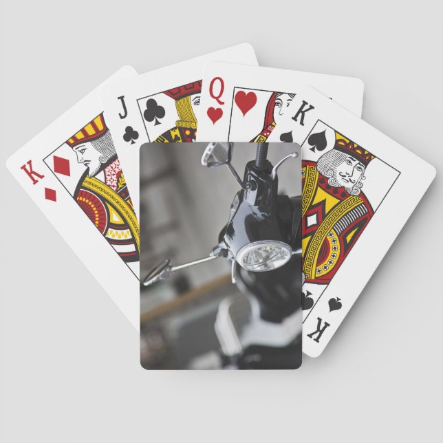 Baralho Madrid, patinete Vespa preto (Verso)