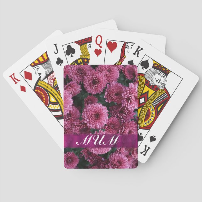 Baralho Mãe personalizada de flor rosa (Verso)