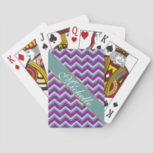 Baralho Magenta Foil e Teal ZigZag Padrão