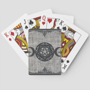 Baralho Magia Negra Triplo Pentagrama da Lua Vintage Wicca