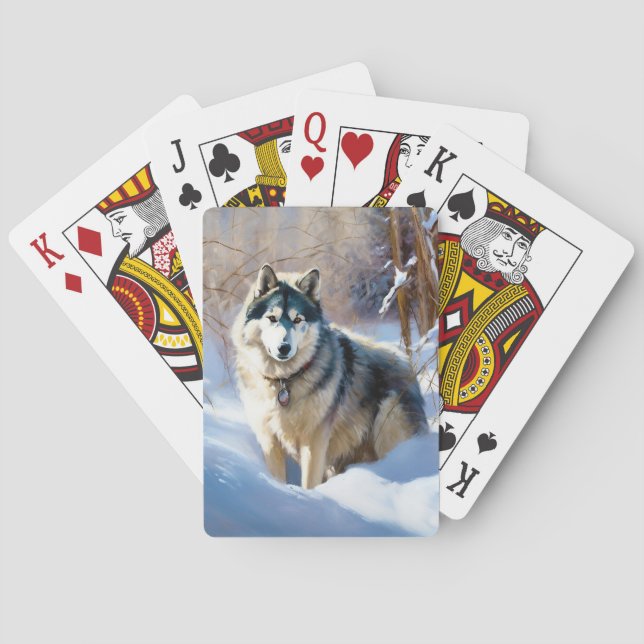 Baralho Malamute Aaskan Deixe Nevar Natal (Verso)