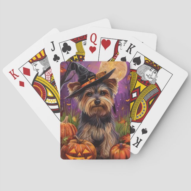 Baralho Malandro Biewer Terrier Halloween Witch E Pumpkin (Verso)