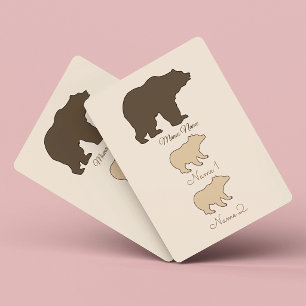 Baralho Mama Urso Personalizada Com 2 Nomes de Filhos Pres