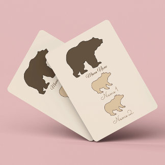 Baralho Mama Urso Personalizada Com 2 Nomes de Filhos Pres
