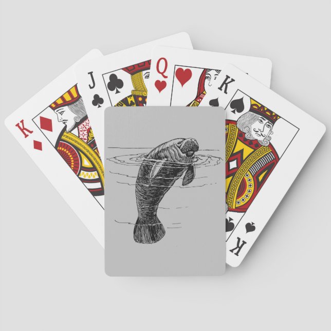 Baralho Manatear cartas de jogar (Verso)