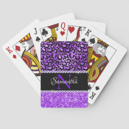 Baralho Manchas de Leopardo Preto e Violeta Glam Monograma