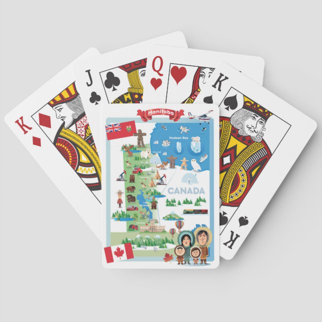 Baralho Manitoba Canada Cartoon Poster (Verso)