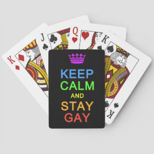 Baralho Mantenha a calma e permaneça Gay jogando cartas