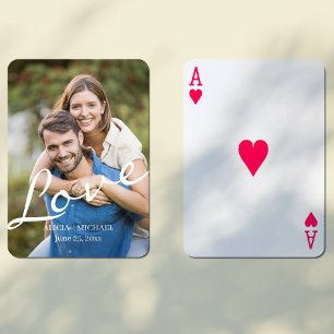 Baralho Manutenção personalizada do noivado do casal mod