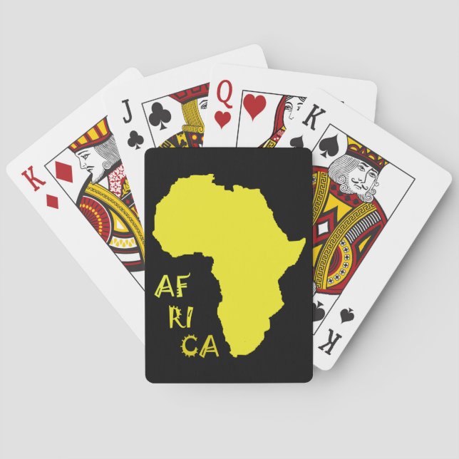 Baralho Mapa Africano Amarelo Funky (Verso)