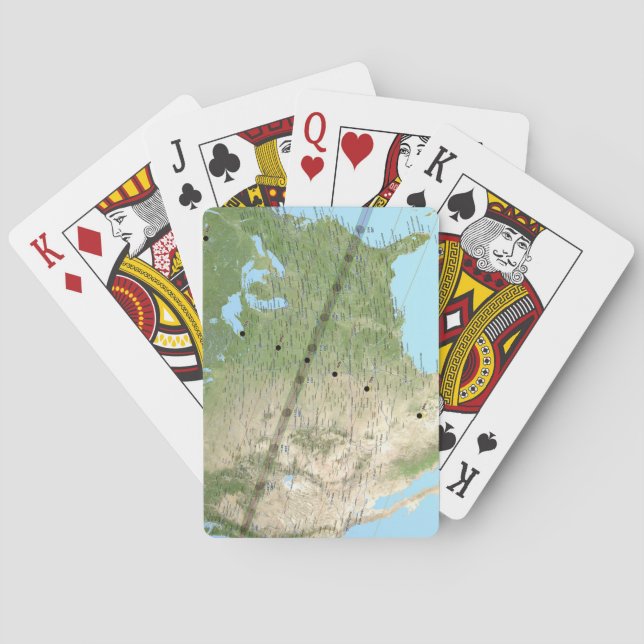 Baralho Mapa de Caminho do Eclipse Solar Total 2017 (Verso)