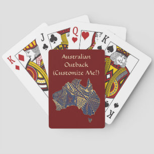 Baralho Mapa de Doodle Decorativo da Austrália Desenhado