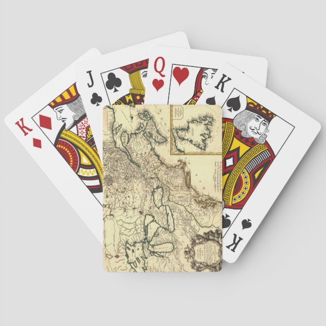 Baralho Mapa do Canadá e dos Estados Unidos em 1778 (Verso)