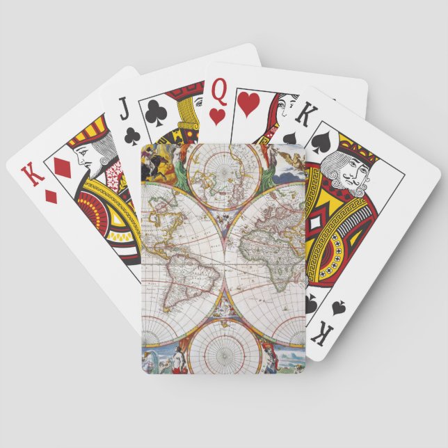 Baralho MAPA DO MUNDO, século XVII (Verso)