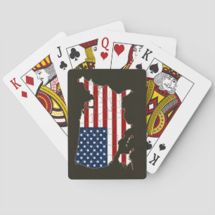 Baralho Mapa dos EUA com bandeira americana
