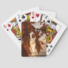 Baralho mapa jogar folhas de ácer