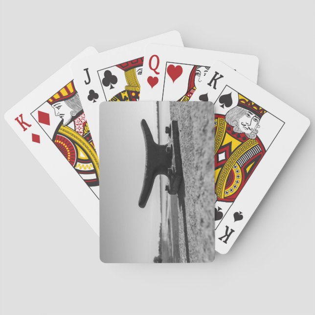 Baralho mapa jogar tema marinho, preto e branco (Verso)