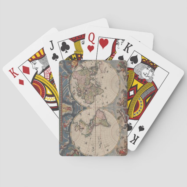 Baralho Mapa Mundial Antiquado: Arte Cartográfica Históric (Verso)