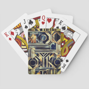 Baralho Marble Black and gold Jazzy Geométrico de Art-deco