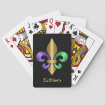 Mardi Gras Fleur de Lis, Dourado e verde