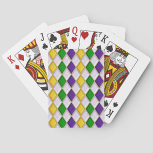 Baralho Mardi Gras Harlequin Diamond Pattern White