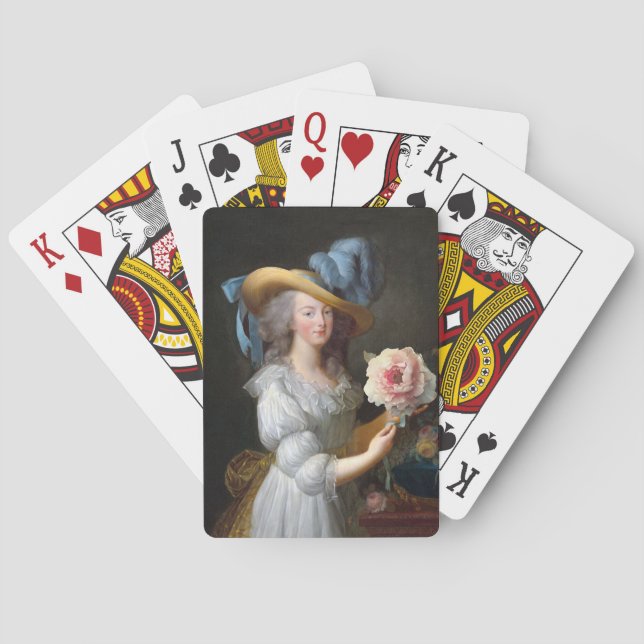 Baralho Marie Antoinette com uma peônia rosa (Verso)
