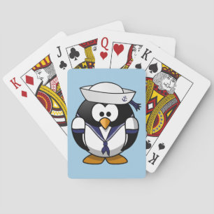 Baralho Marinheiro bonito do pinguim dos desenhos animados