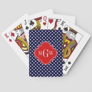 Baralho Marinho Polka Whts Red Quatrefoil 3 Monograma