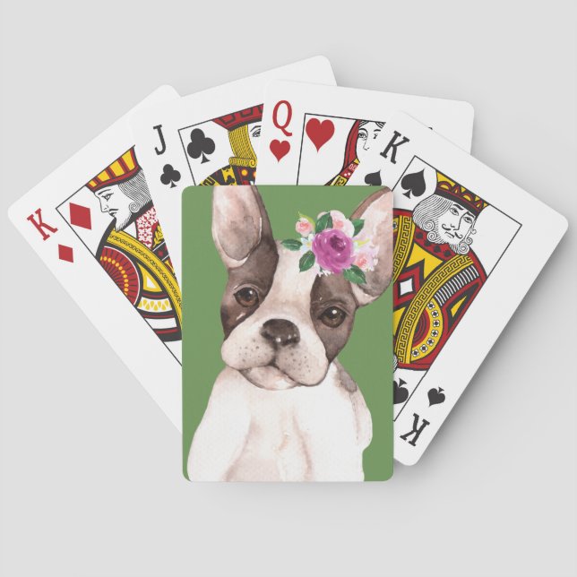 Baralho Marisol o Bulldog Francês Jogando Cartas (Verso)