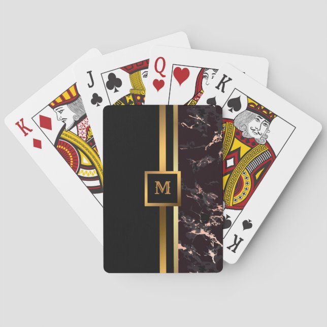 Baralho Mármore Dourado Preto Moderno e Elegante do Luxo (Verso)