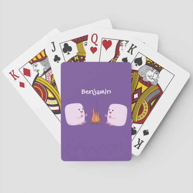 Baralho Marshmallows cor-de-rosa lindos por desenhos anima (Verso)