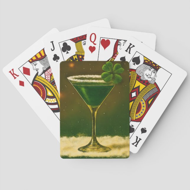Baralho Martini Irlandês de Natal com Trevo de Quatro Folh (Verso)