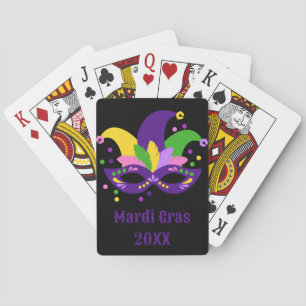 Baralho Máscara Dourada Mardi Gras Verde Roxo