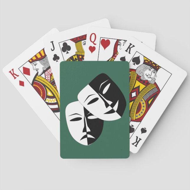 Baralho Máscaras de Teatro de Comédia e Tragédia Cartas de (Verso)