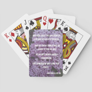 Baralho Mateus 6:33-34 Procure Deus Cristão
