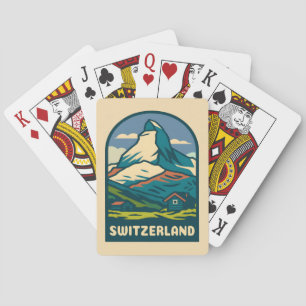 Baralho Matterhorn da Suiça da Viagens vintage retro