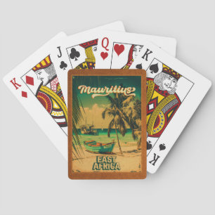 Baralho Maurício África Oriental Vintage Palm Trees Souven