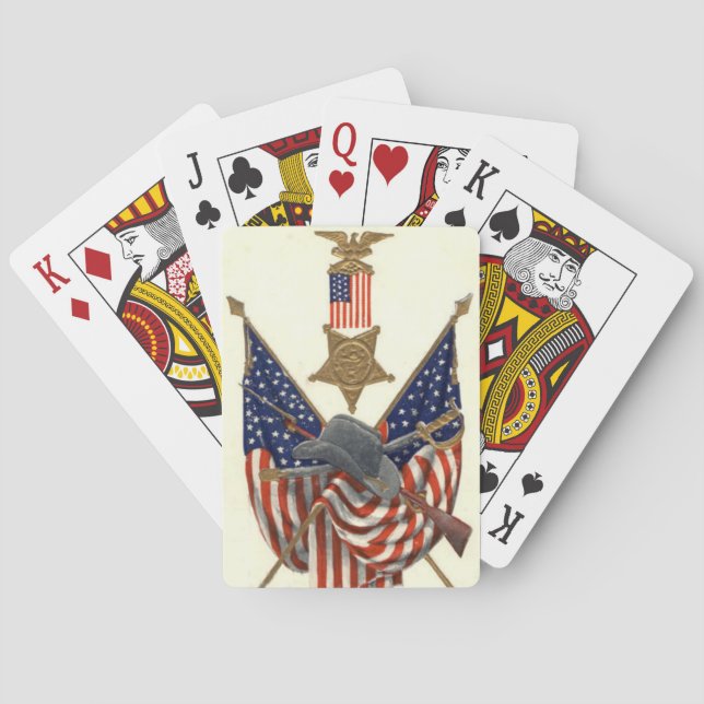 Baralho Medalha da Guerra Civil da União de Bandeira dos E (Verso)