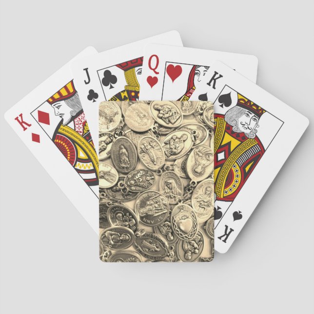 Baralho Medalhas Religiosas Católicas Santos Santa Família (Verso)