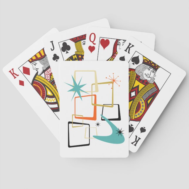 Baralho Meio século de Starburst de Boomerang em Quadrados (Verso)