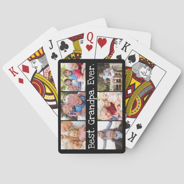Baralho Melhor Avô De 6 Fotografias Collage  (Verso)