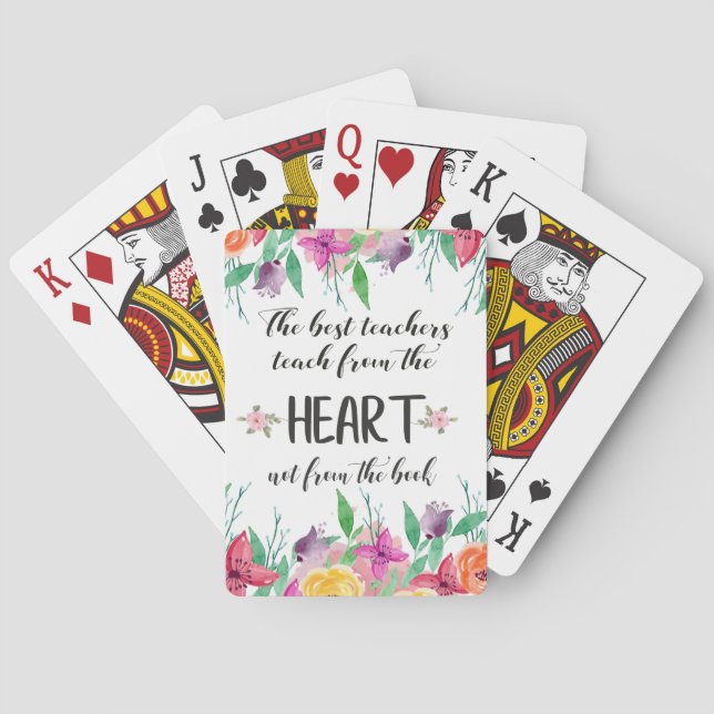 Baralho Melhor citação de Apreciação do Professor Obrigado (Verso)