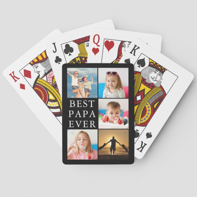 Baralho MELHOR PAPA 5 Colagem de Fotos Preto (Verso)